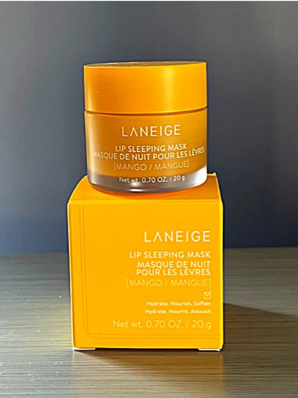 NIB Laneige MANGO 🥭 Lip Sleeping Mask Hydrate Nourish Soften Value Size 0.7 oz - Picture 3 of 12